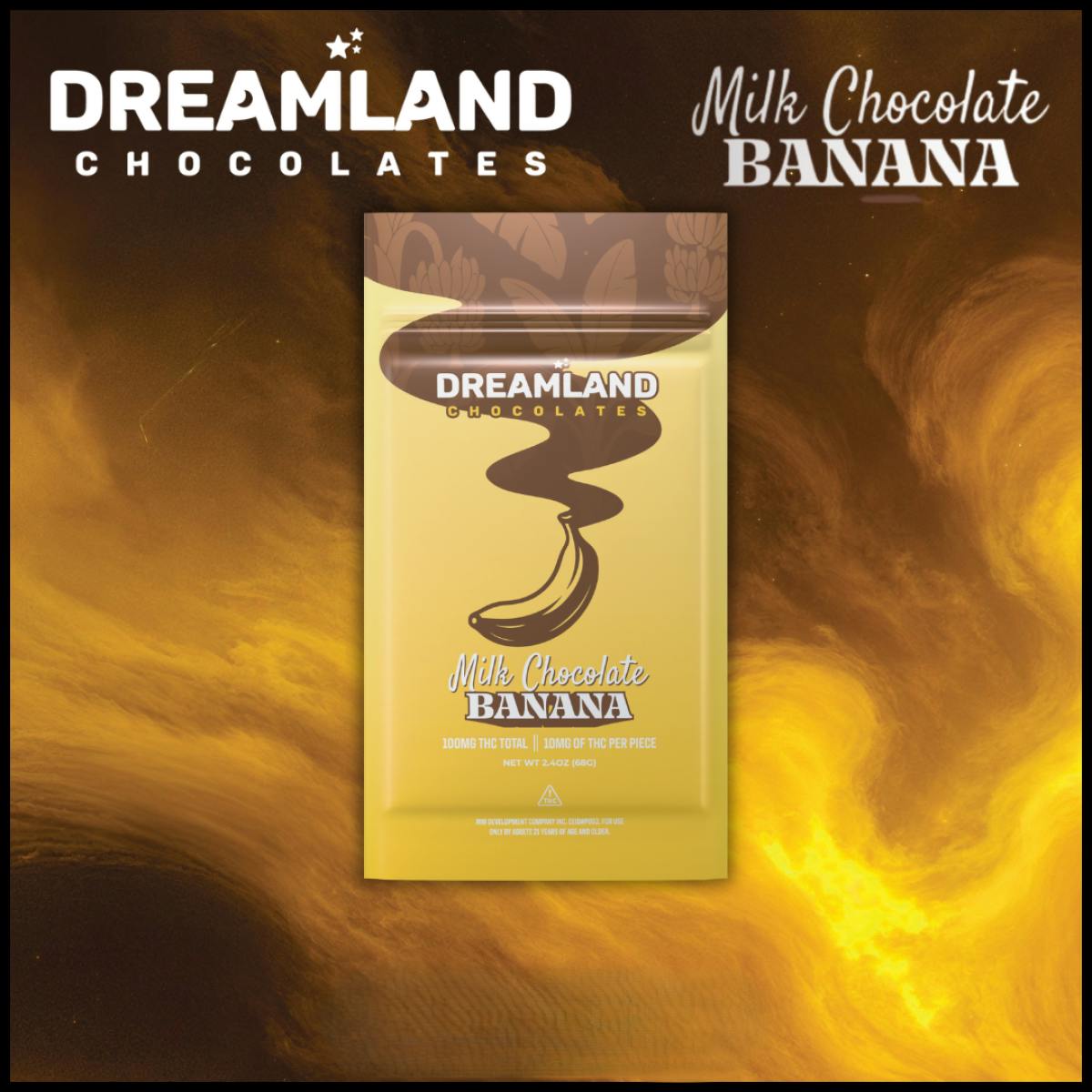 Dreamland Milk Chocolate Bar Banana 100mg 10pc
