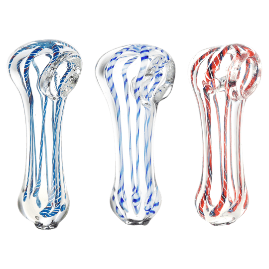 PULSAR - PIPE ACCESSORIES - SMALL STRIPPED GLASS PIPE - 1PC