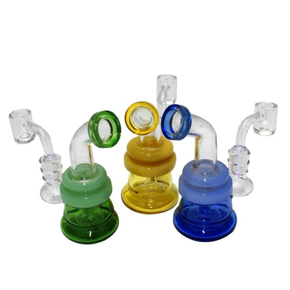 5" FLAT BOTTOM DAB RIG WATER WITH 14MM MALE BANGER