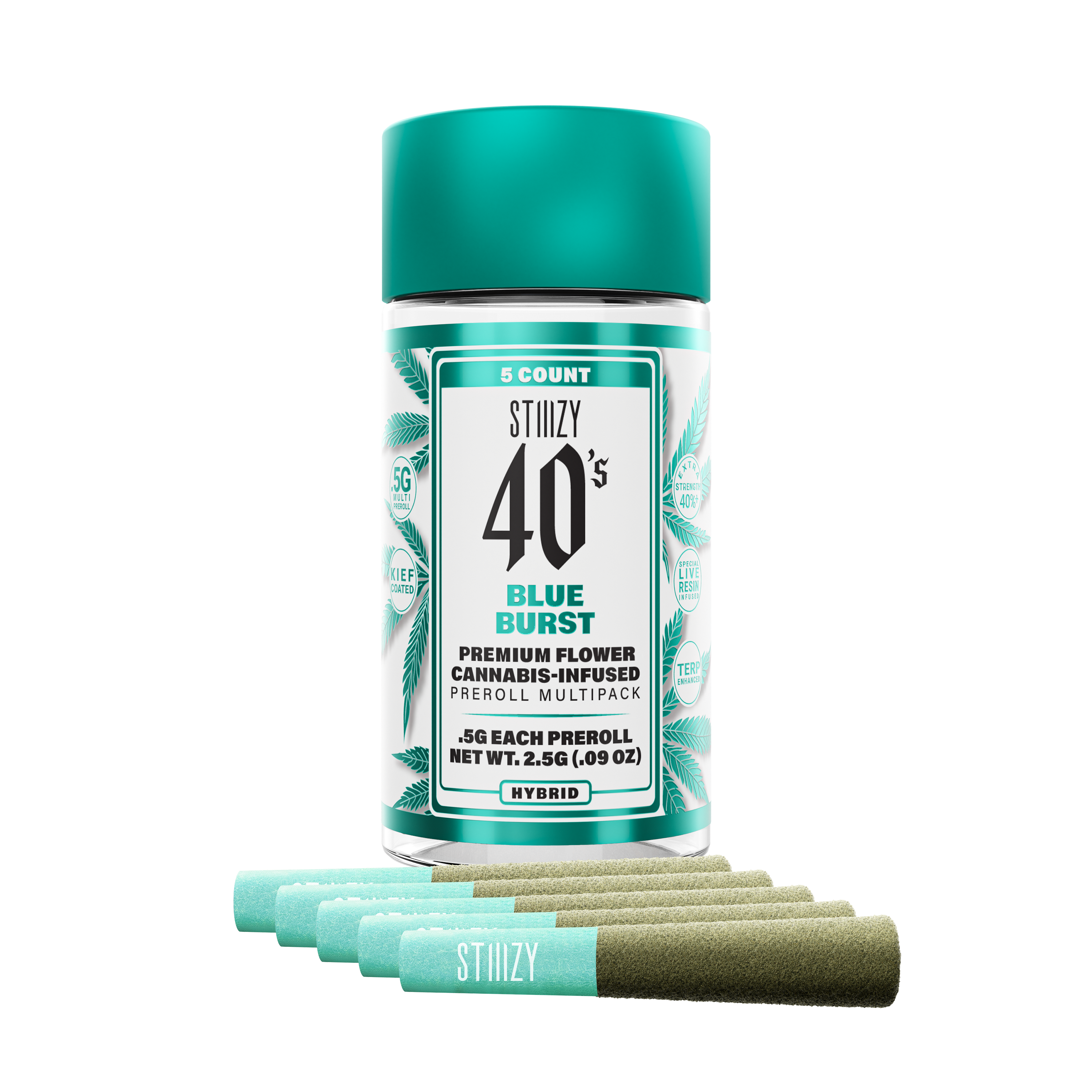 STIIIZY - .5G 40s PREROLL MULTI PACK - BLUE BURST - 2.5 g