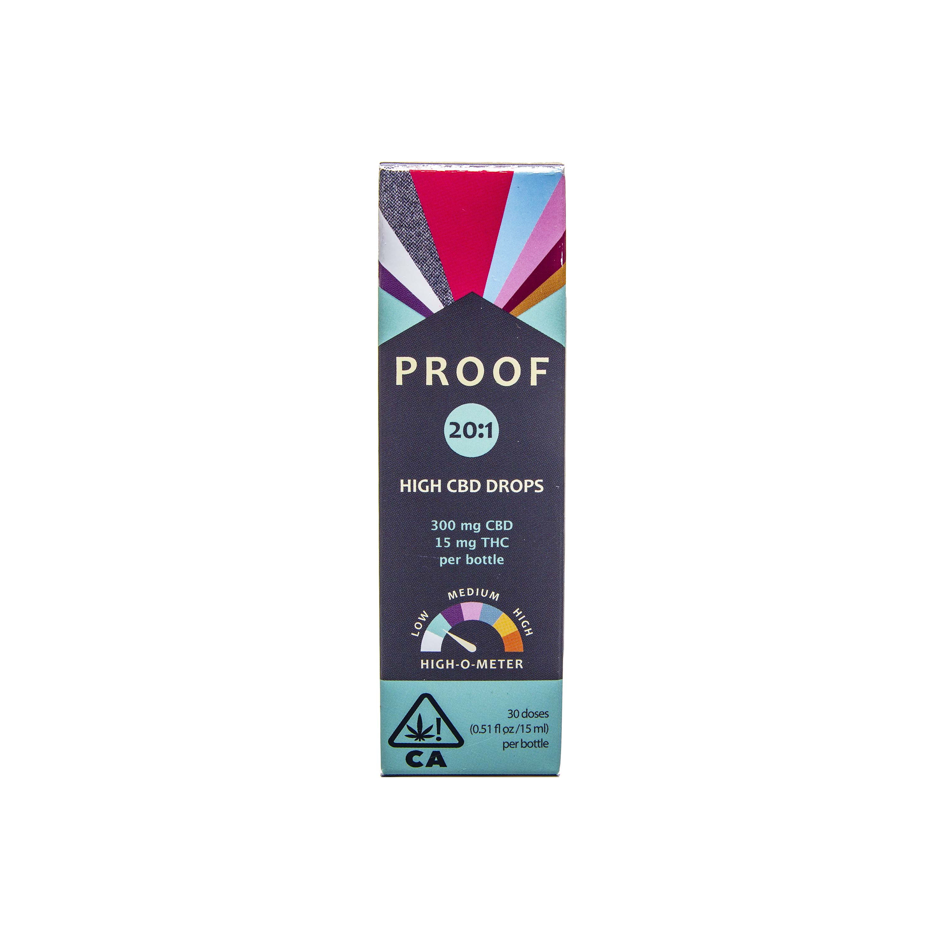 Proof | High CBD Drops Tincture (20:1 CBD:THC - 315mg Total)