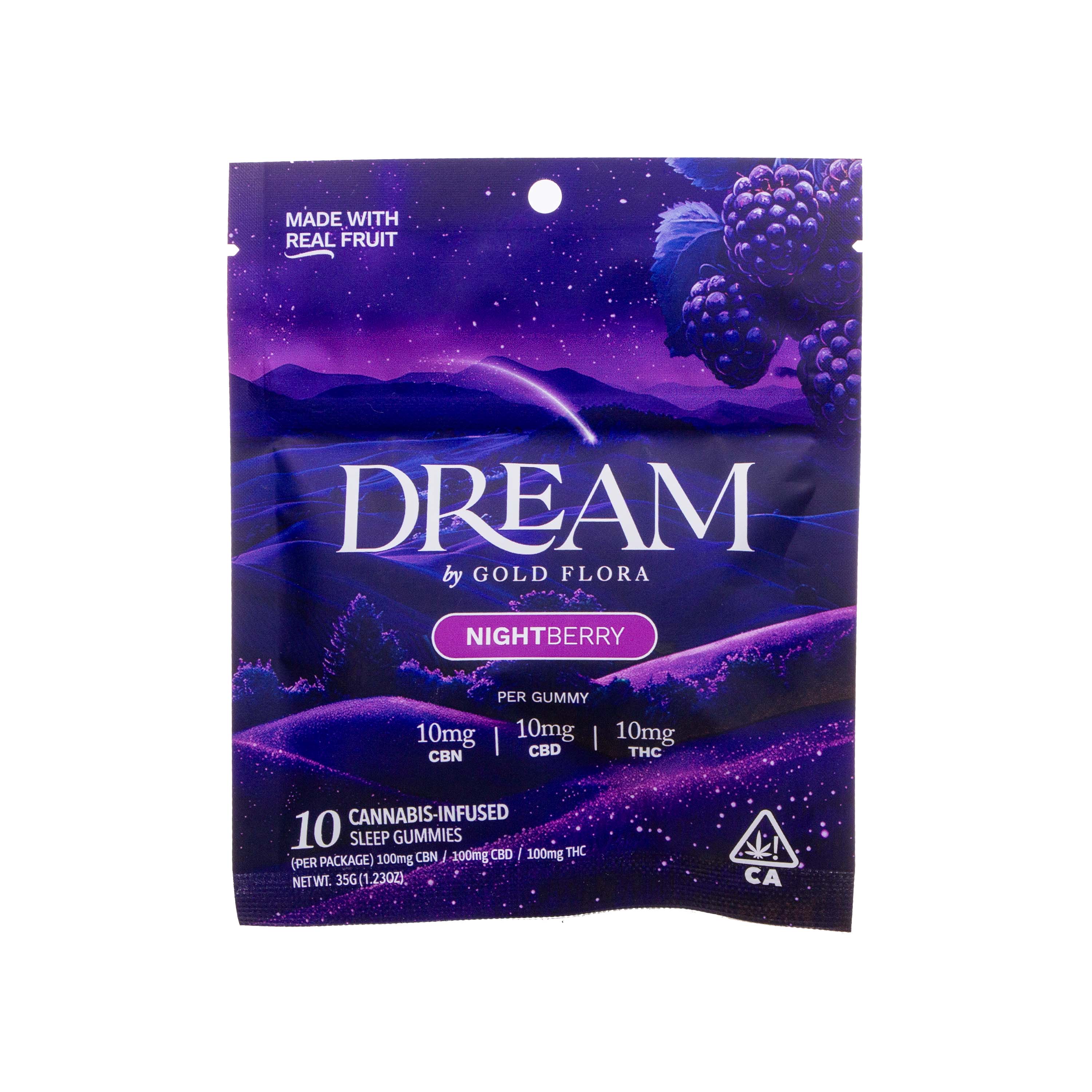 Gold Flora | Nightberry Dream Gummies (1:1:1 THC:CBN:CBD - 300mg Total))