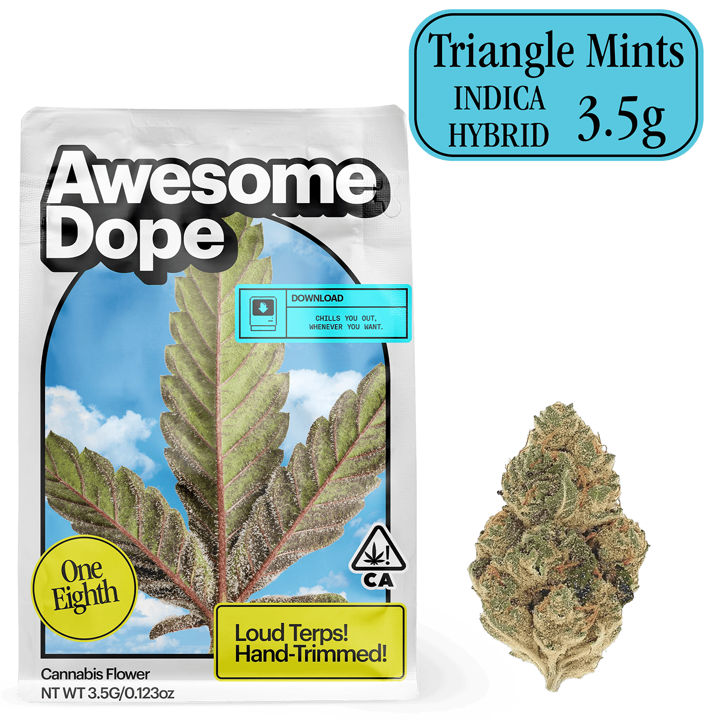 Awesome Dope Flower 3.5g Indica Hybrid Triangle Mints