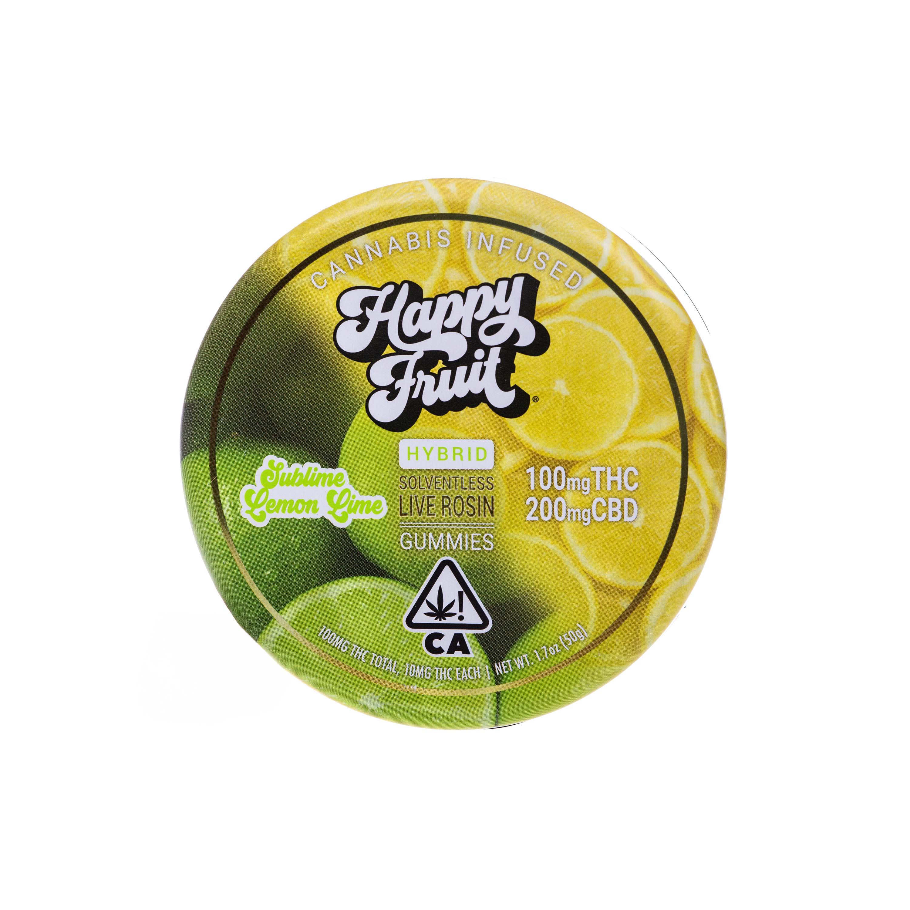 Happy Fruit | Sublime Lemon Lime Rosin Gummies (1:2 THC:CBD - 300mg Total)