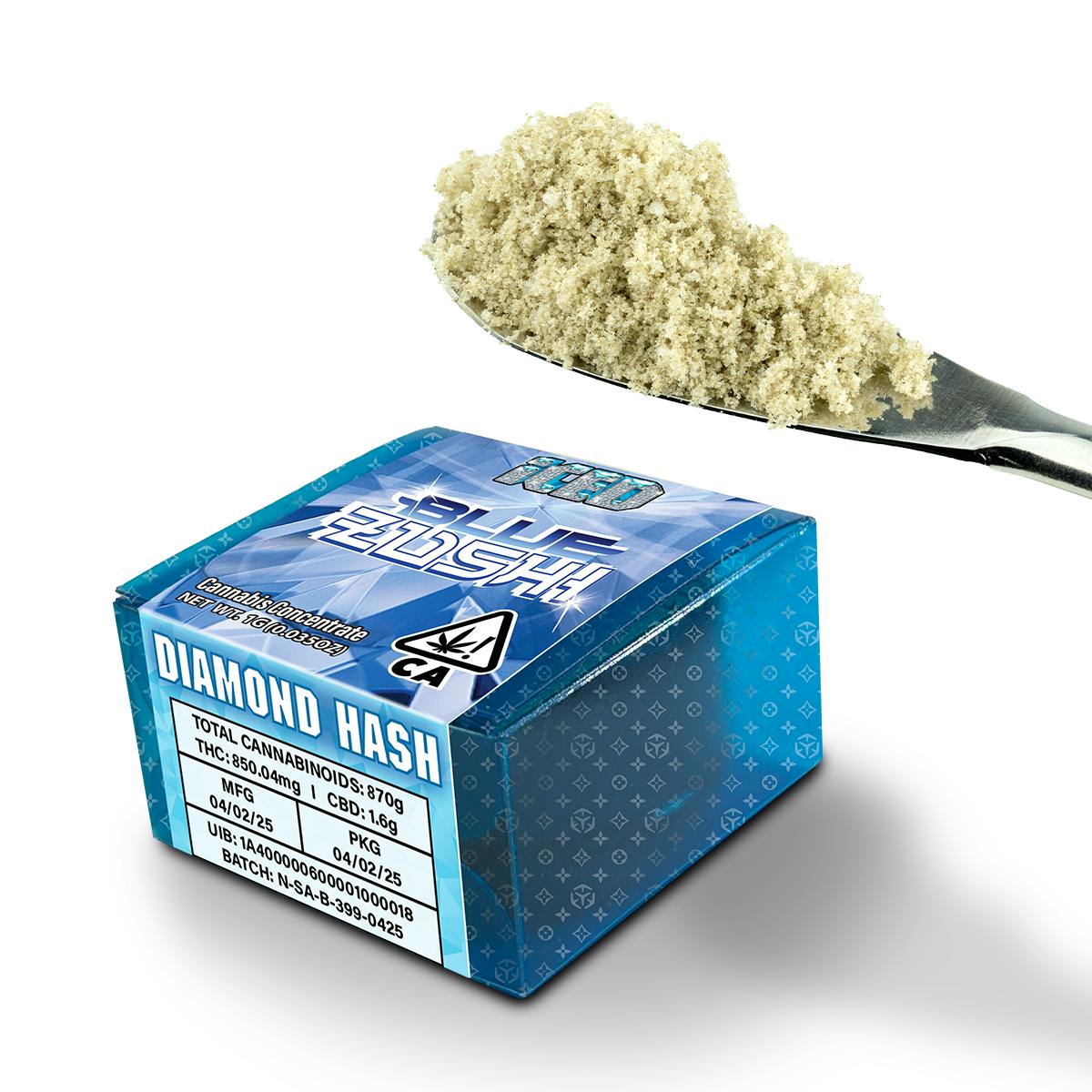 ICED - 1g - Diamond Hash - Indica - Blue Zushi