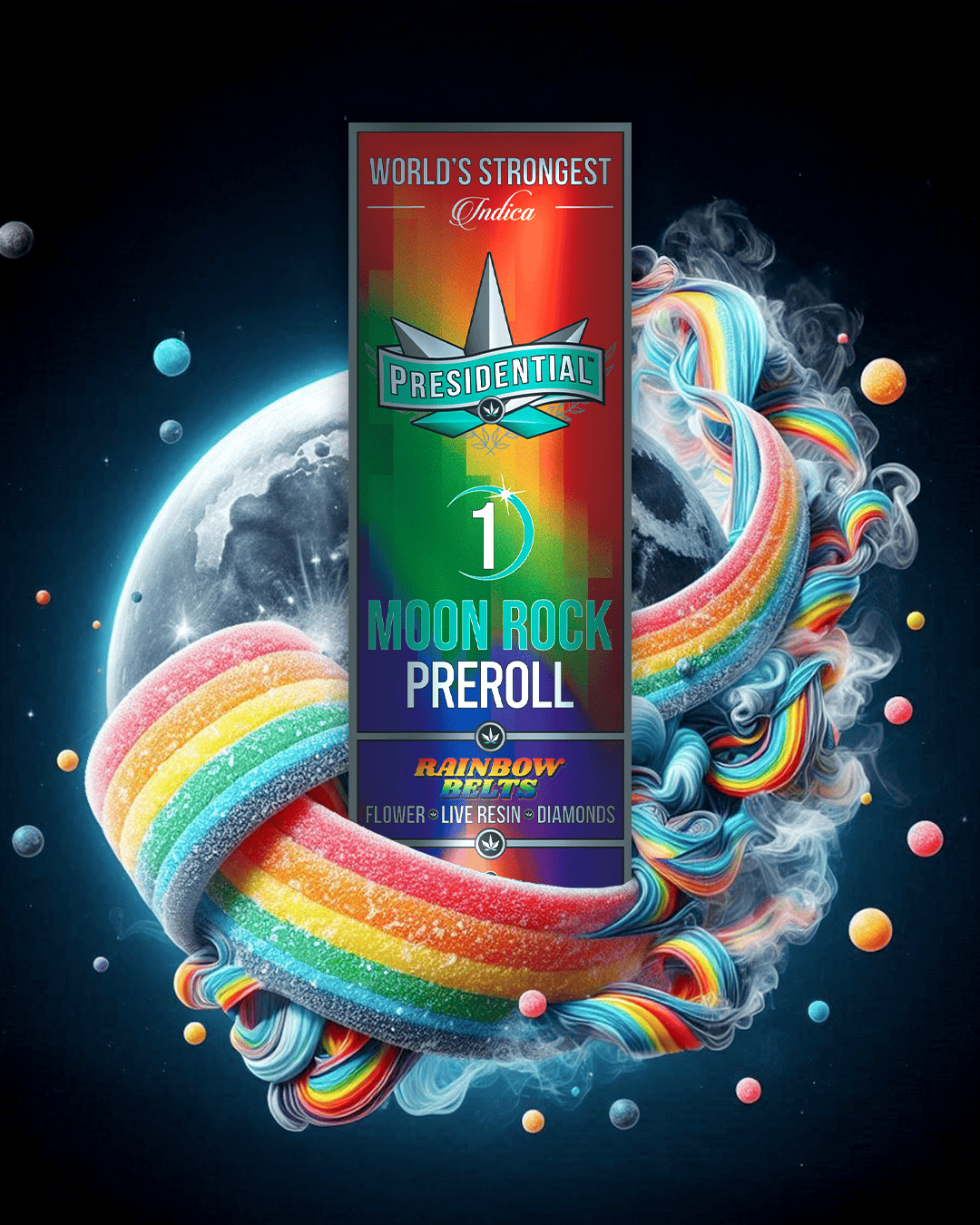 Presidential Moon Rock Preroll -Rainbow Belts