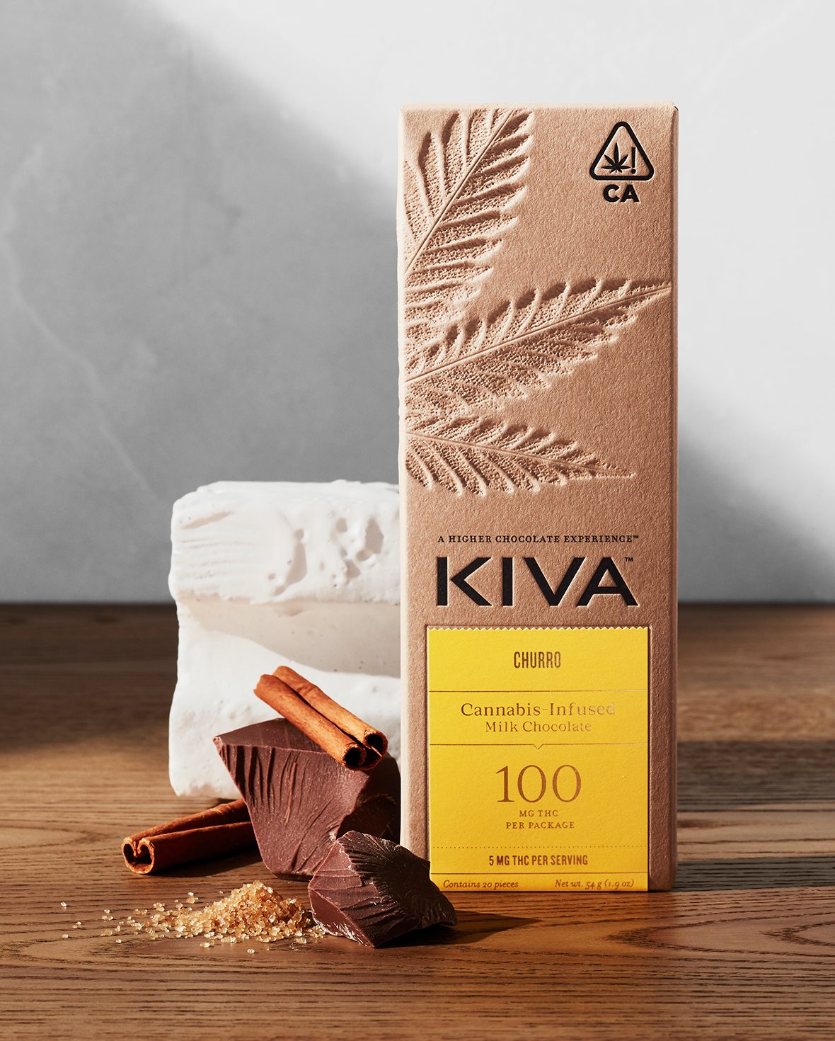 KIVA, 100MG CHOC. BAR, MILK CHURRO