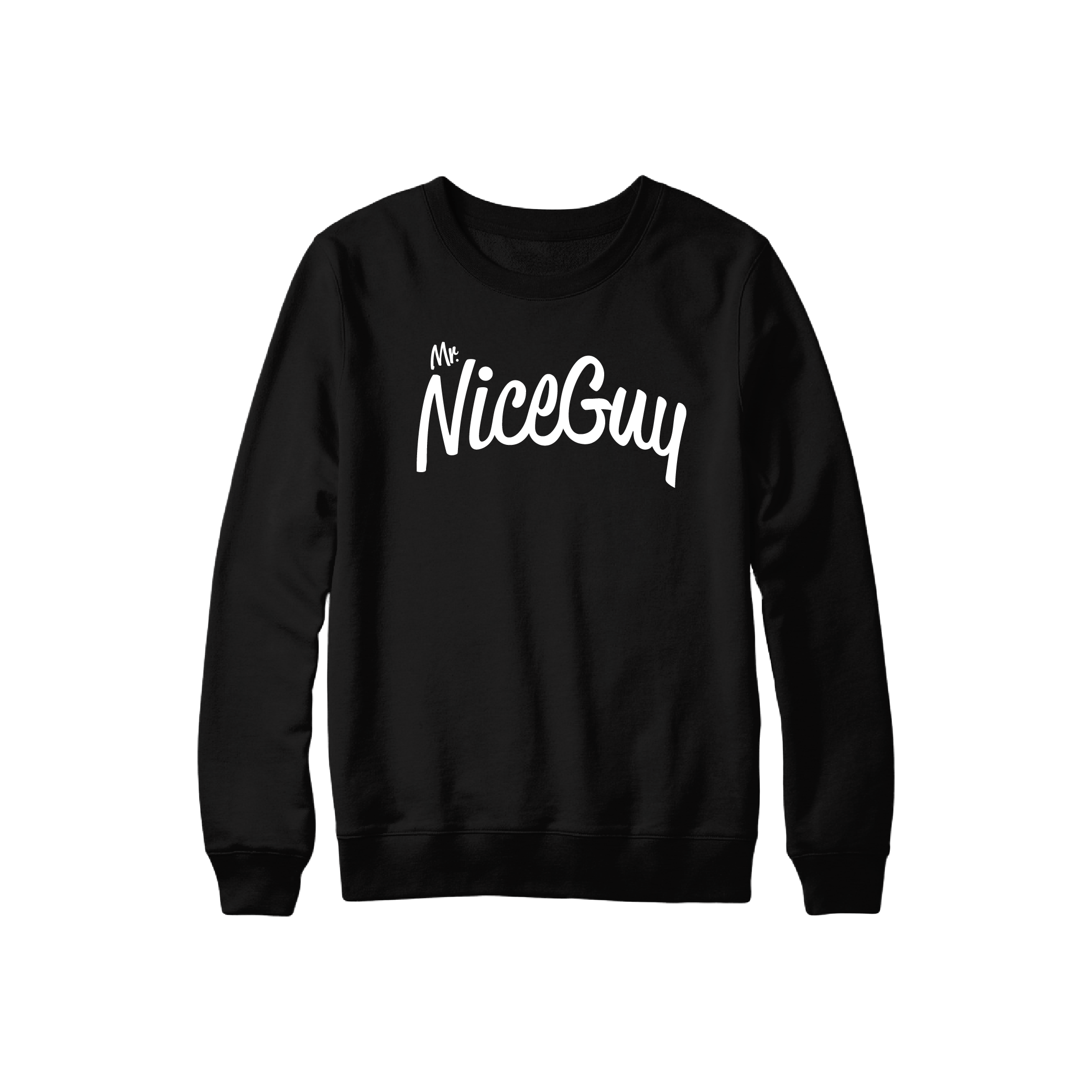 Mr. Nice Guy - Crew - Black/White - Front - Medium - | Apparel