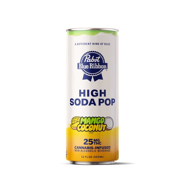 KB - PABST - THC BEVERAGE - HIGH SODA POP MANGO COCONUT - 25MG