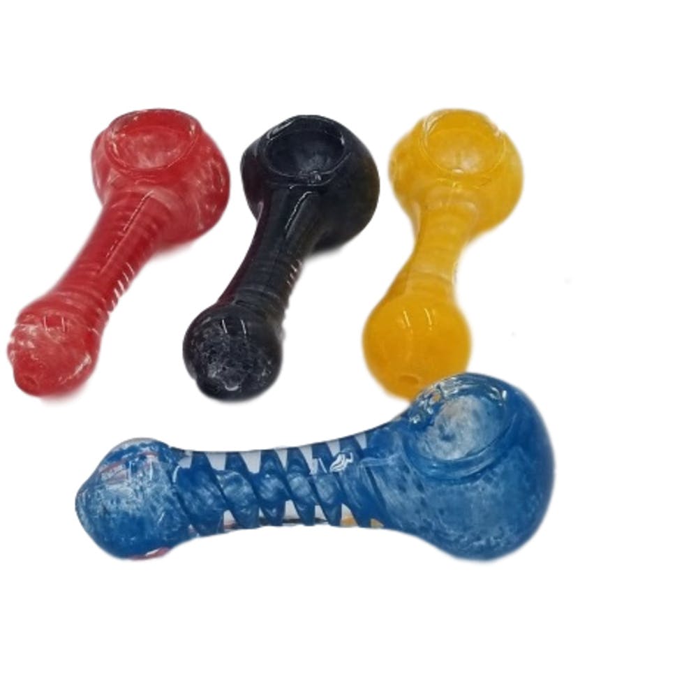 Swirl Glass Hand Pipe - Assorted Colors - 3.5"