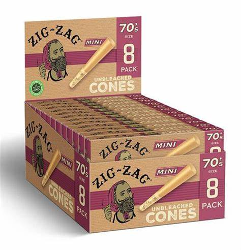 Zig Zag - Unbleached Cones 70's mini (8pck)