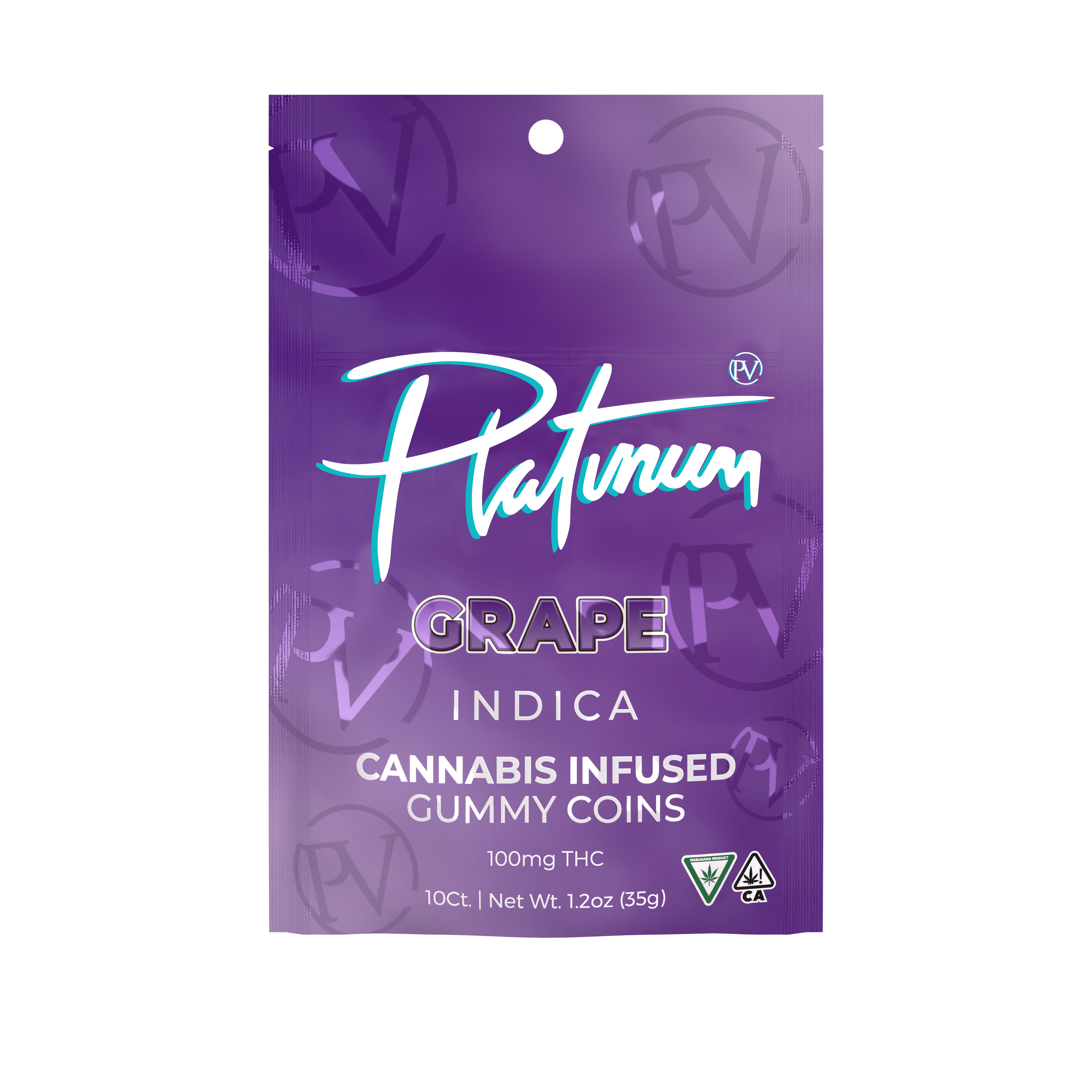 Platinum Vape 100mg Gummies - Grape (Indica)