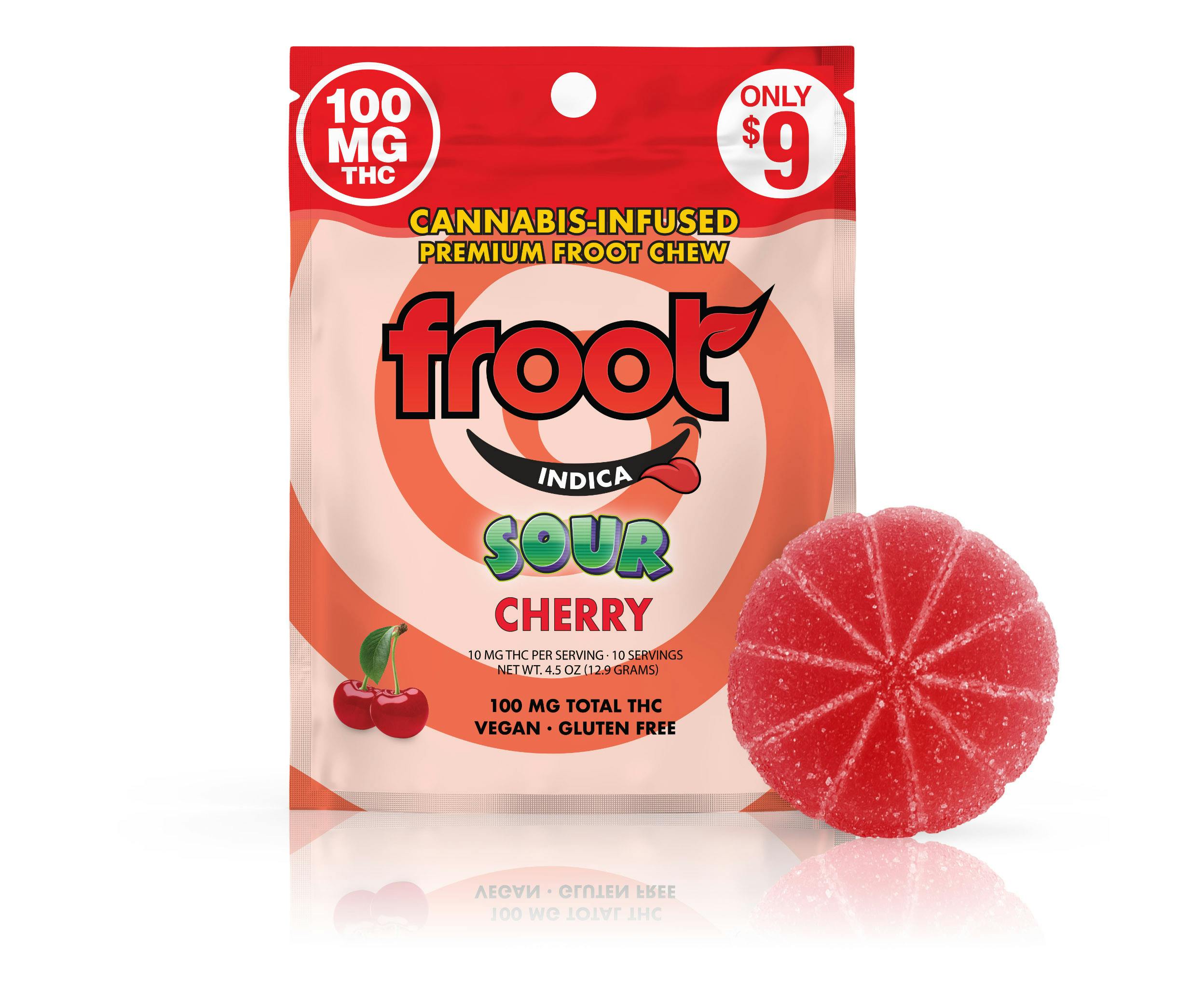 Froot | Sour Cherry Gummy | 100mg | Single Cut-to-dose