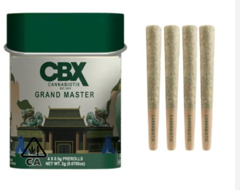 CBX .5G X 4 PREROLL PACK - GRAND MASTER