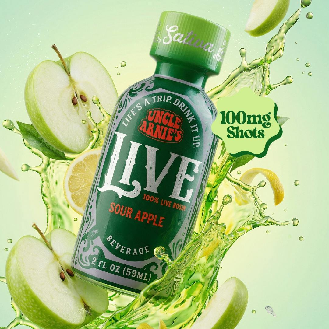 Uncle Arnie's | Sour Apple 100% Live Rosin | Non-Carbonated | 100mg | 2oz