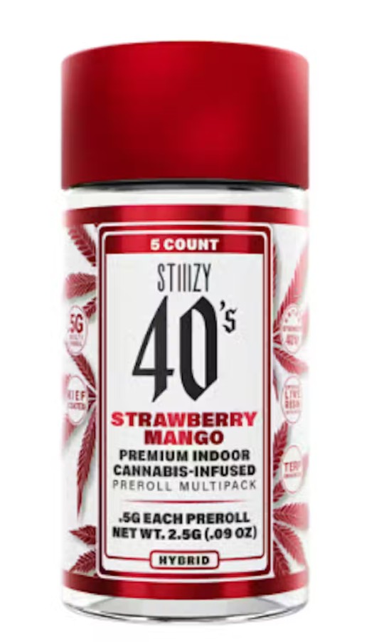 Stiiizy - Strawberry Mango 40s Infused 4pk Preroll (2G)