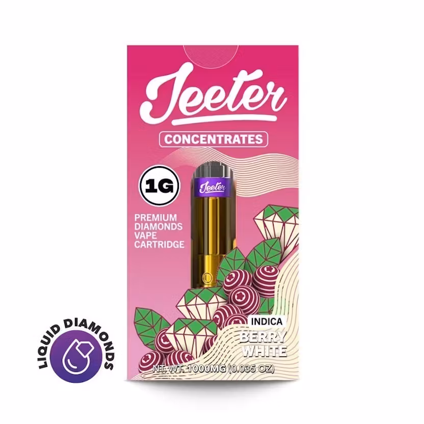 Jeeter Concentrates Liquid Diamonds 1G Vape Cartridge ( Indica ) - Berry White