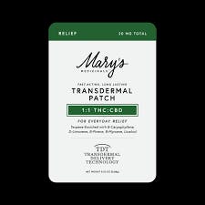 MARYS MEDICINAL - TOPICAL (TRANSDERMAL PATCH) 1CT - 20MG - 1:1 THC:CBD - RELIEF