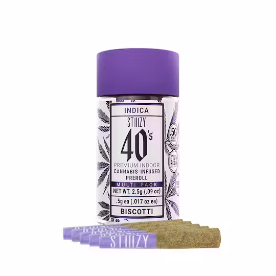 Stiiizy - Biscotti (Indica) 40's Mini 5pk Prerolls 2.5g