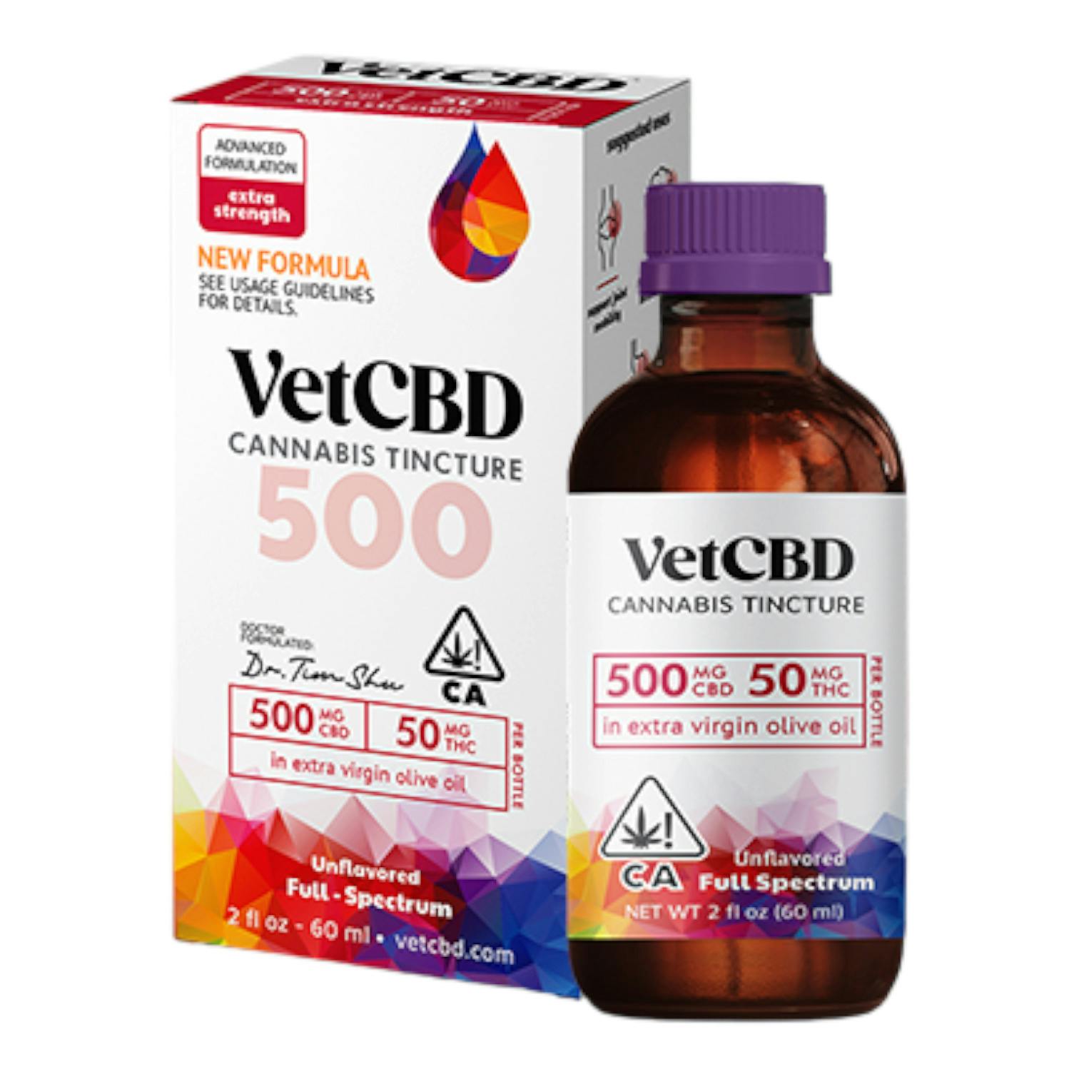 VETCBD Extra Strength 500mg CBD 2oz Cannabis Tincture