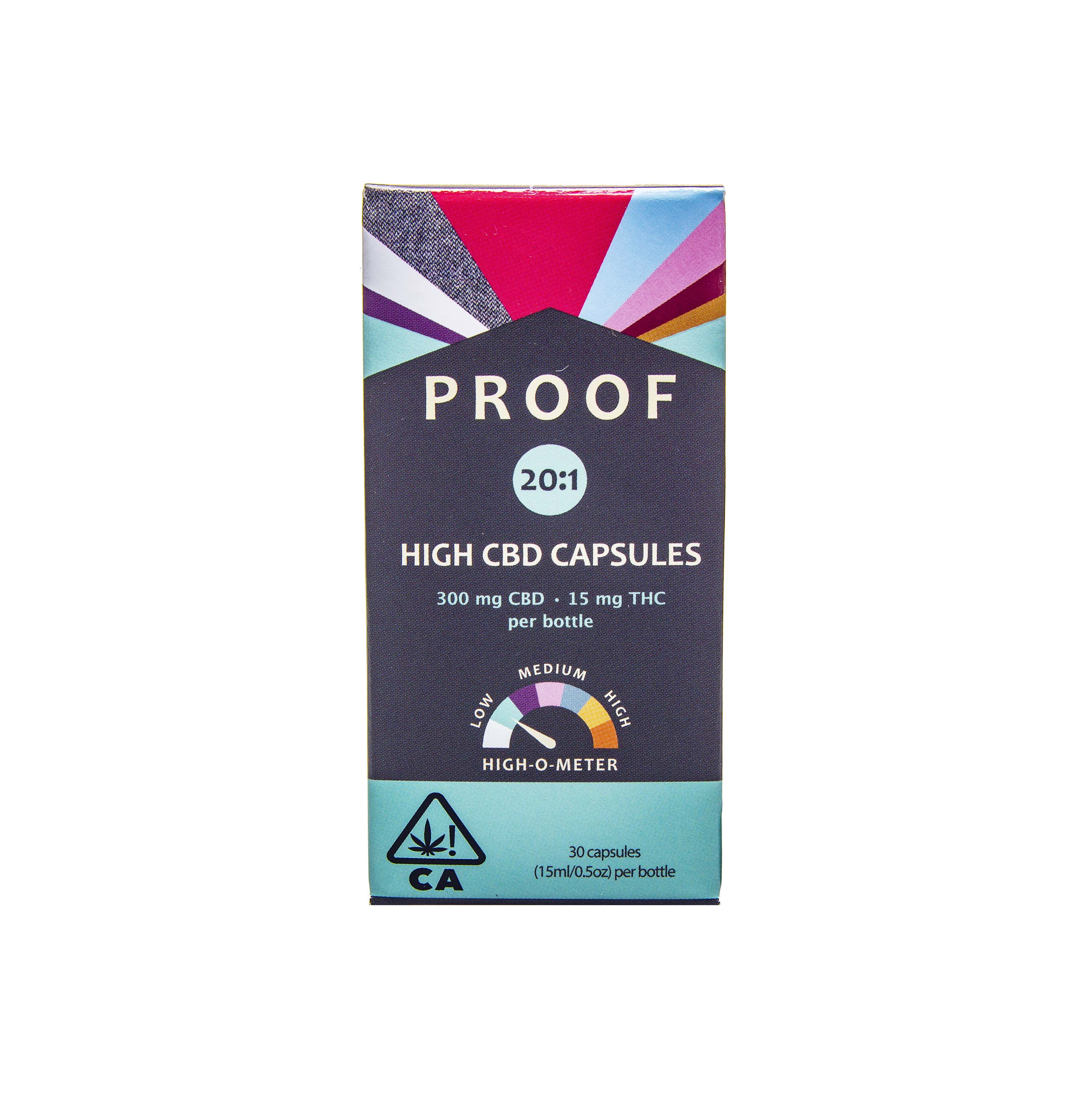 Proof | High CBD Capsules 30 Pack (20:1 CBD:THC - 315mg Total)