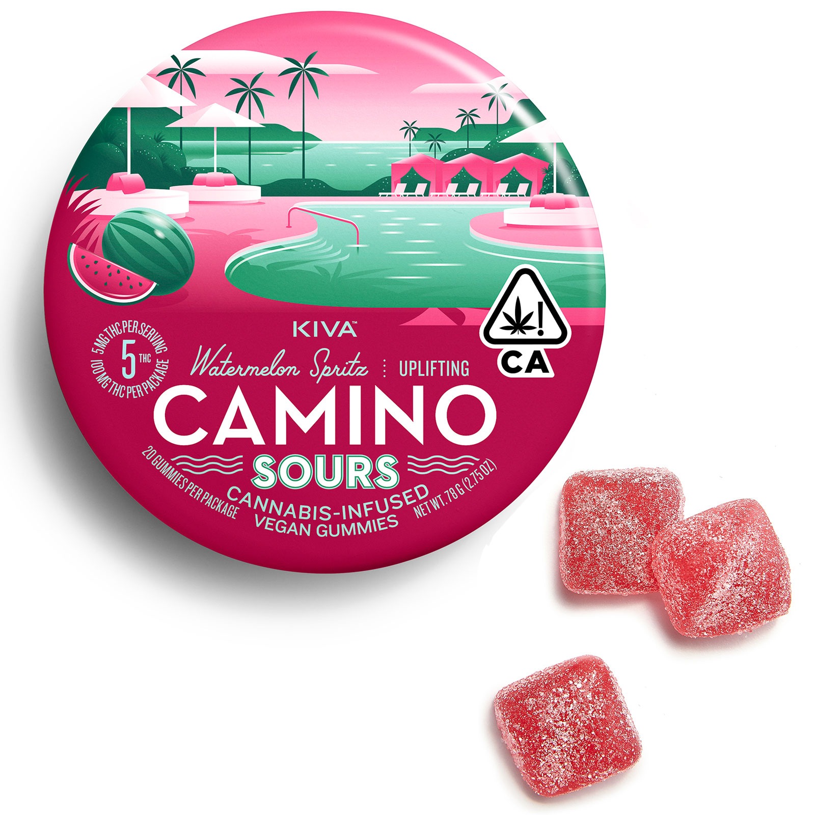 Kiva Camino Sour Gummies Watermelon Spritz