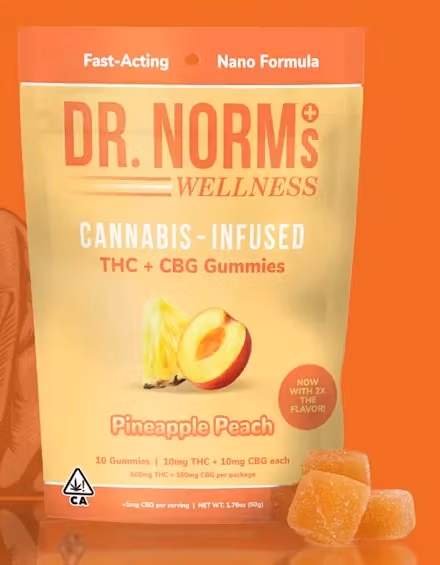 Pineapple Peach THC:CBG Gummies 100mg - Gummies