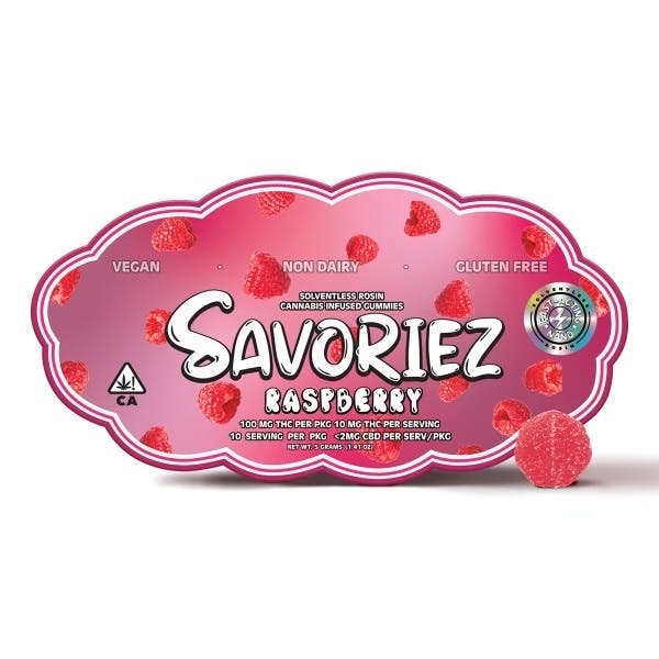 Raspberry - Solventless Rosin Gummies - 100mg by Savoriez