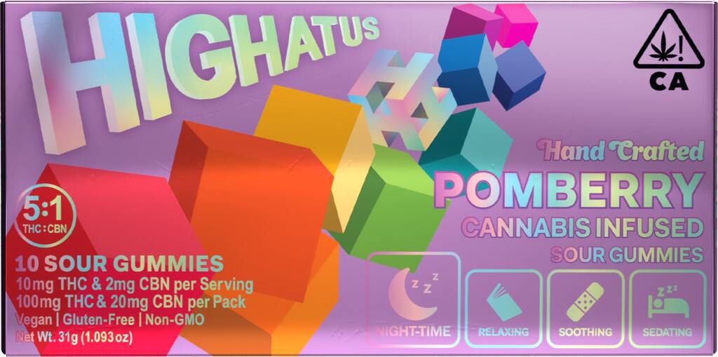Highatus Pomberry Cannabis Infused Sour 100mg, Gummies