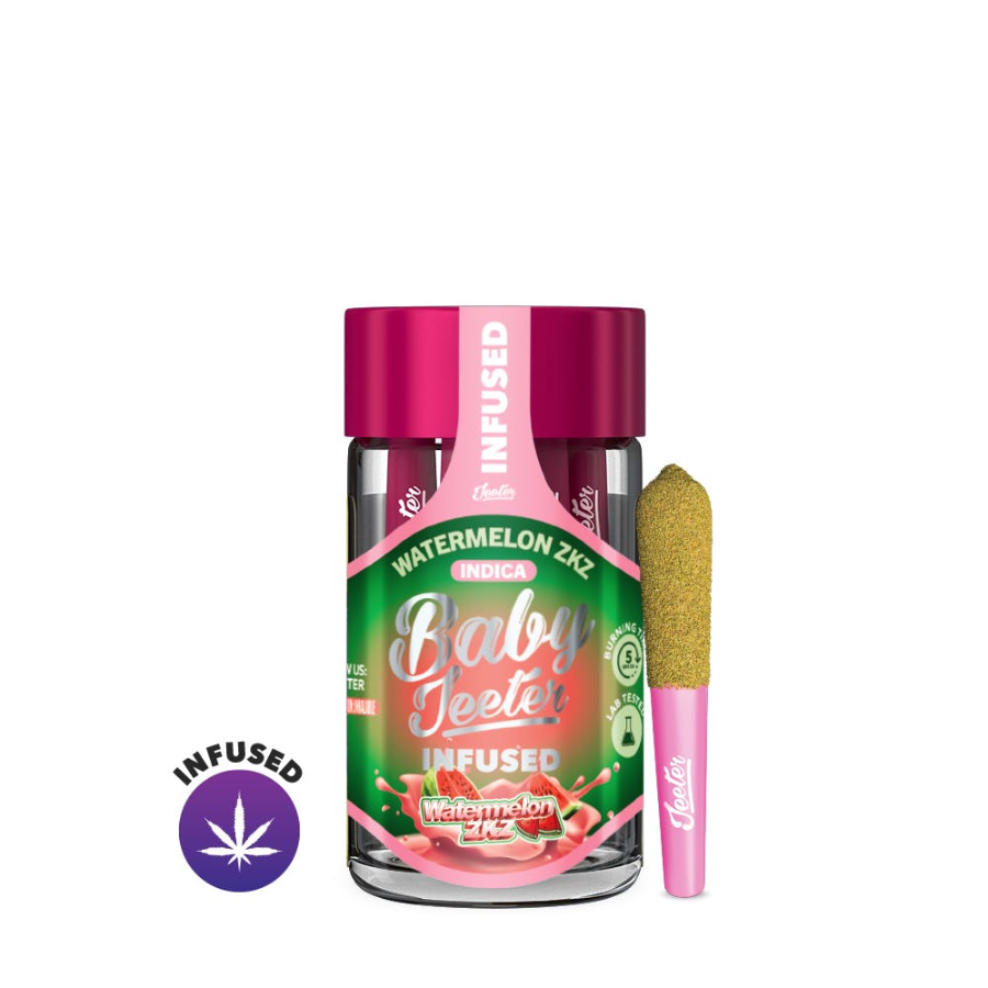 Jeeter | Baby Jeeter Watermelon ZKZ (I) | .5g x 5 Rosin Enhanced Diamond Infused Preroll Joints