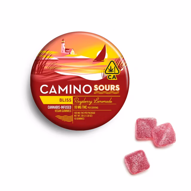 Camino Sour Raspberry Lemonade 100mg Gummies