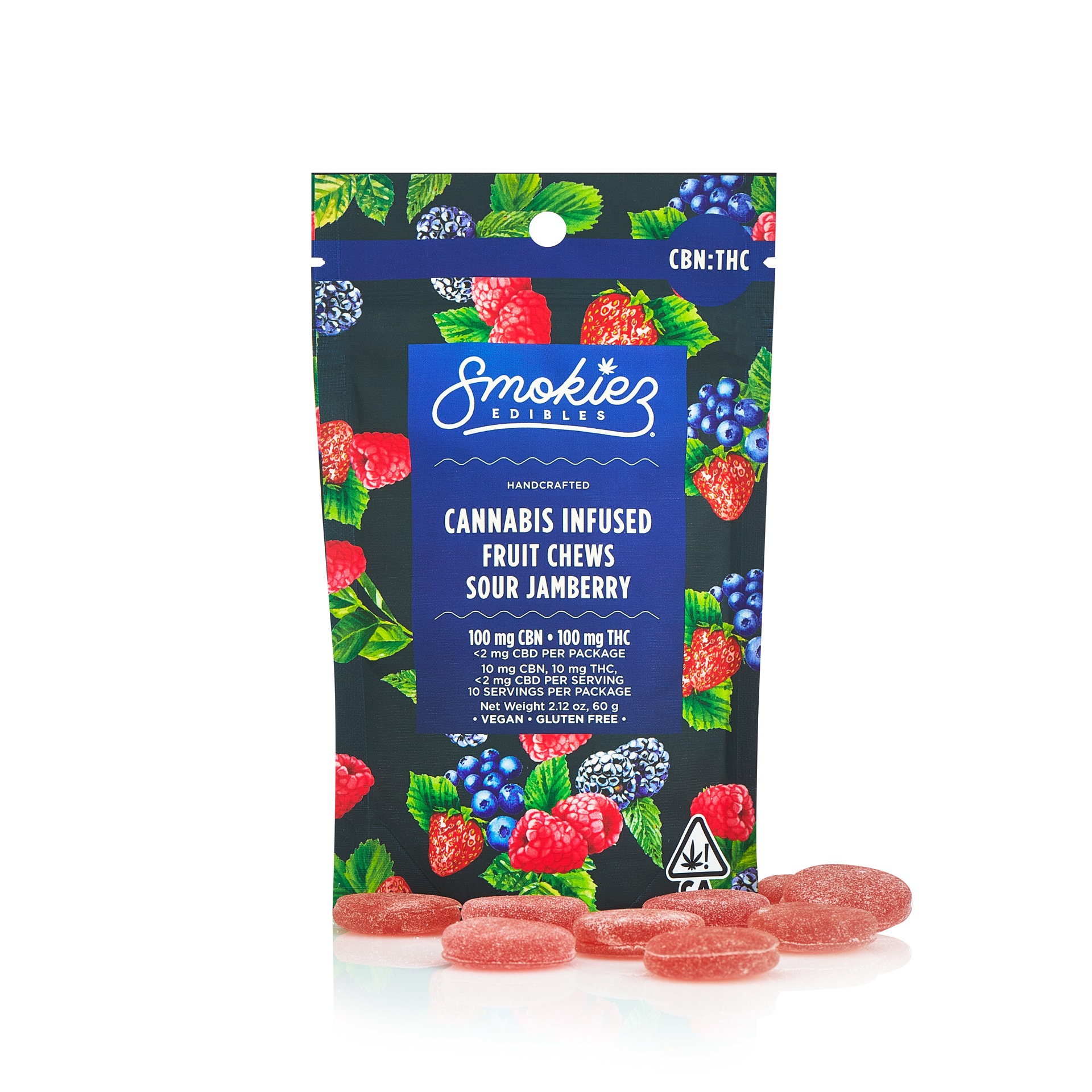 Sour Jamberry 1:1 CBN:THC 100mg Fruit Chews