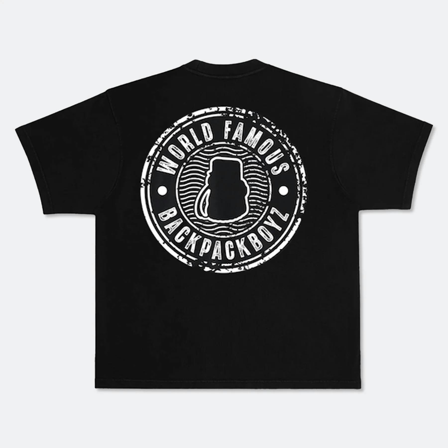 BACKPACKBOYZ - POSTAL TEE BLACK (MEDIUM)