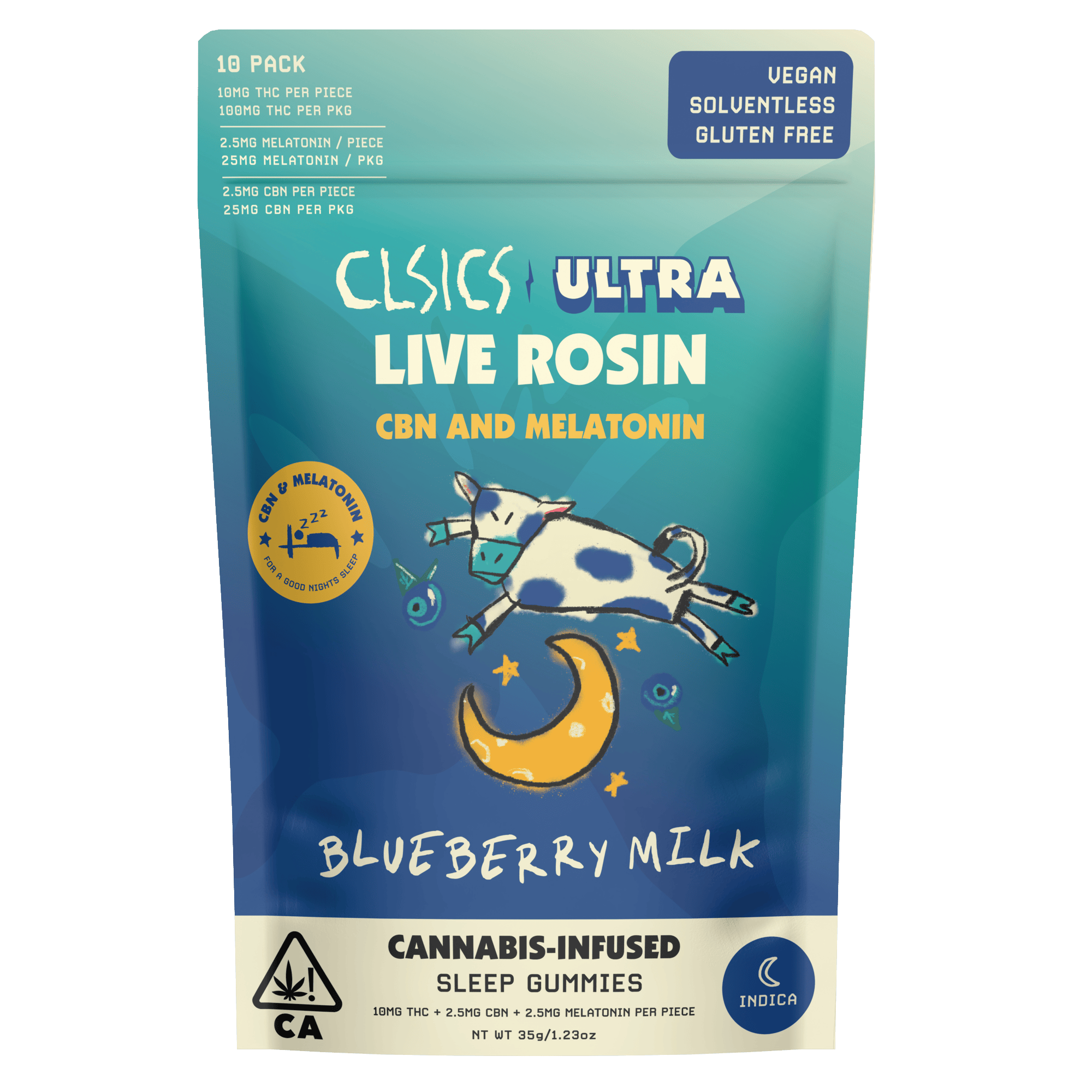 CBN & Melatonin Blueberry Milk - 10Pk GUMMIES LIVE ROSIN INFUSED