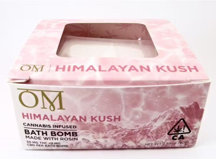 OM Cannabis Infused Bath Bomb - Himalayan Kush 50mg THC