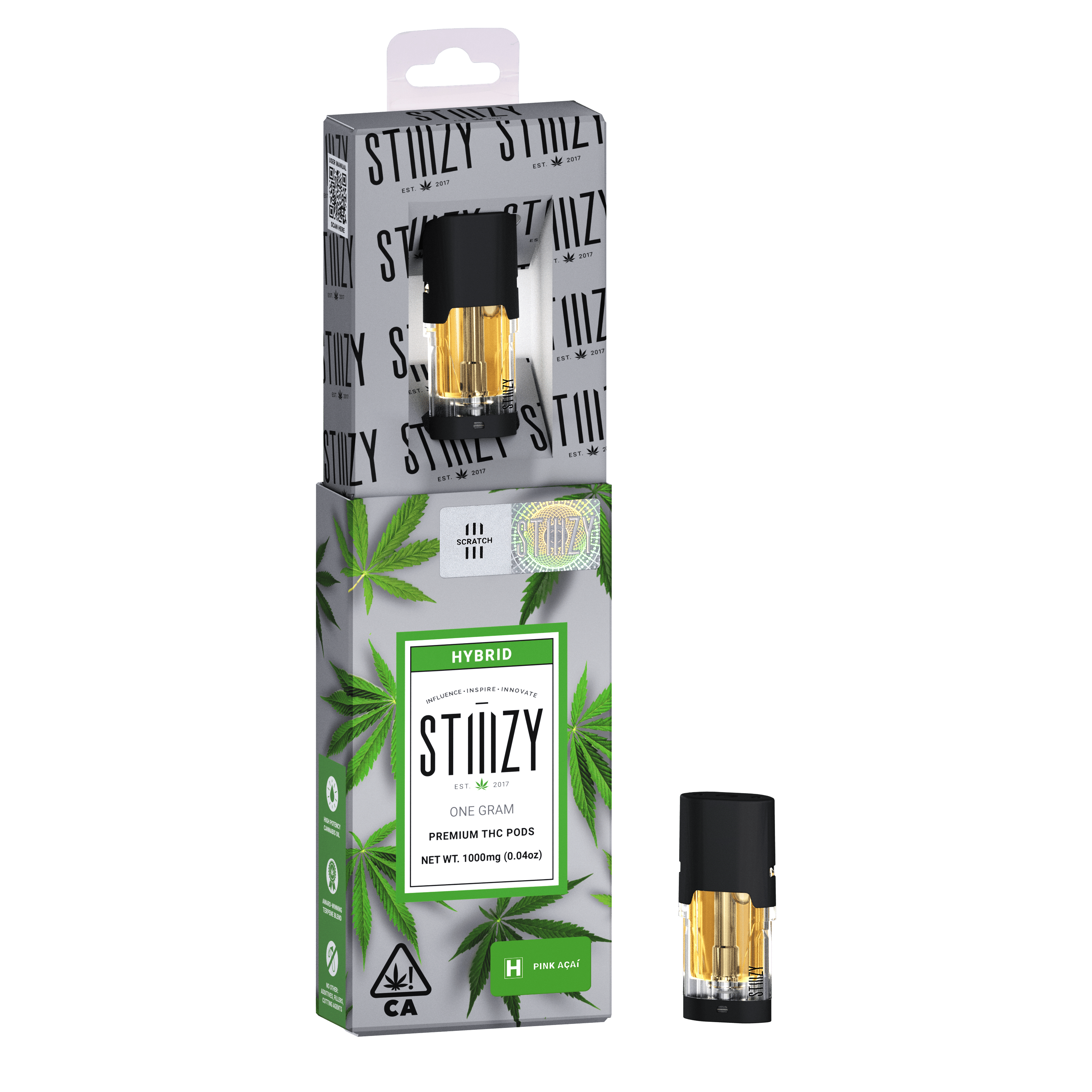 Vape Cartridge - PINK ACAI 1G Original THC Pod - STIIIZY