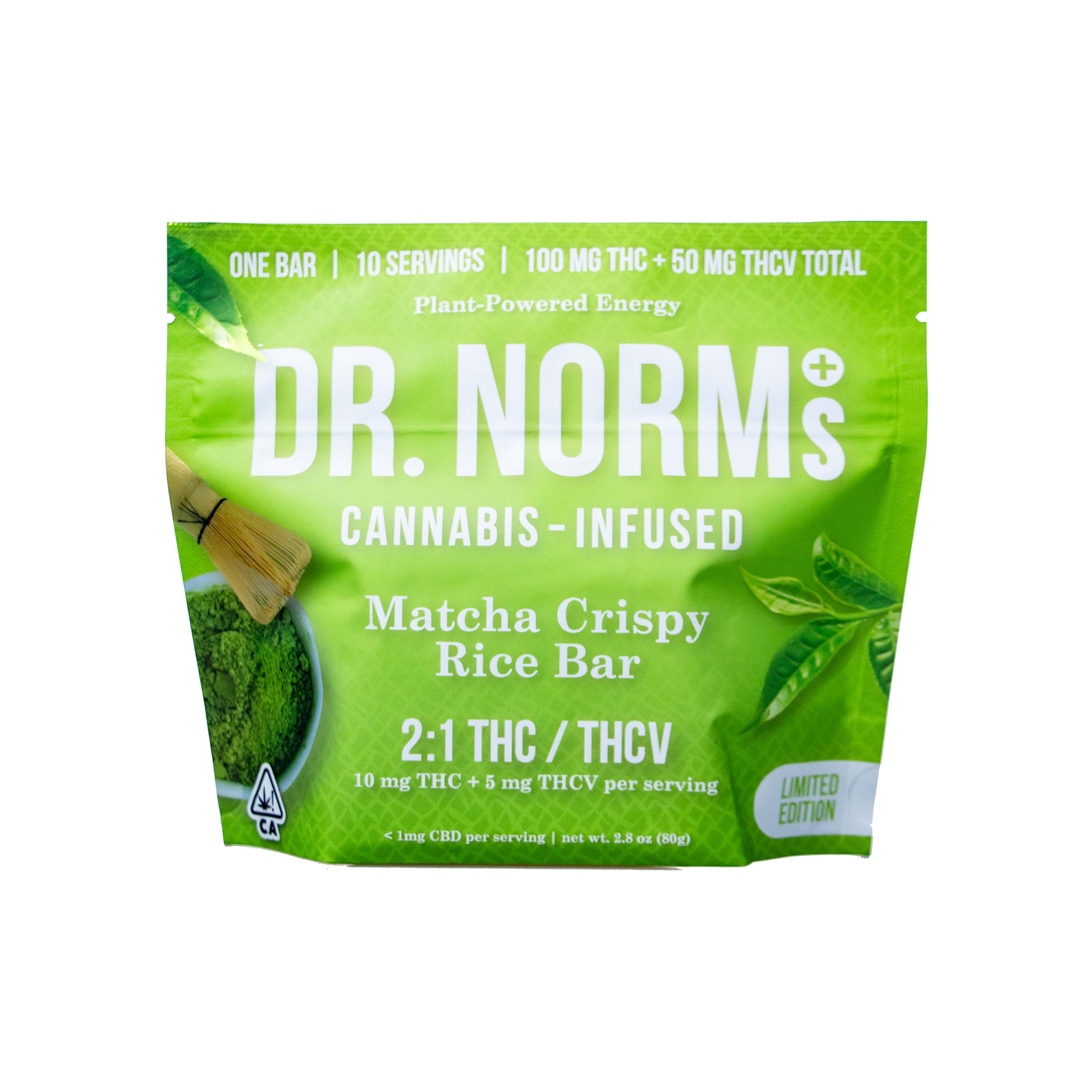Dr. Norm's | Matcha Crispy Rice Bar (2:1 THC:THCv - 150mg Total)