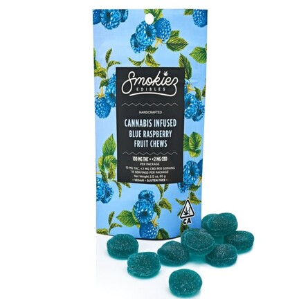 Smokiez Edibles - Blue Raspberry Fruit Chews - CA - 60 g
