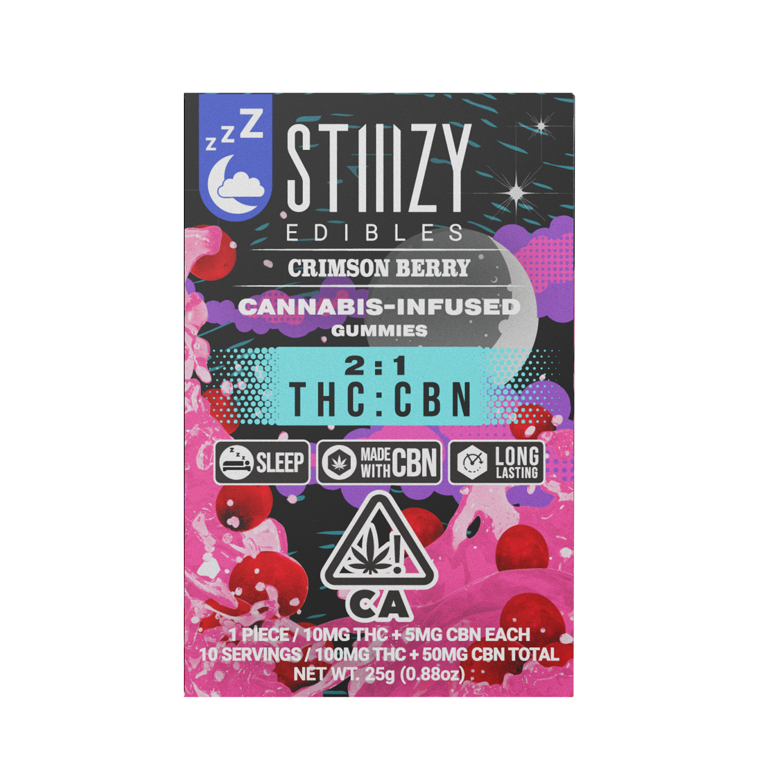 Stiiizy - Crimson Berry 2:1 CBN Gummies 150mg