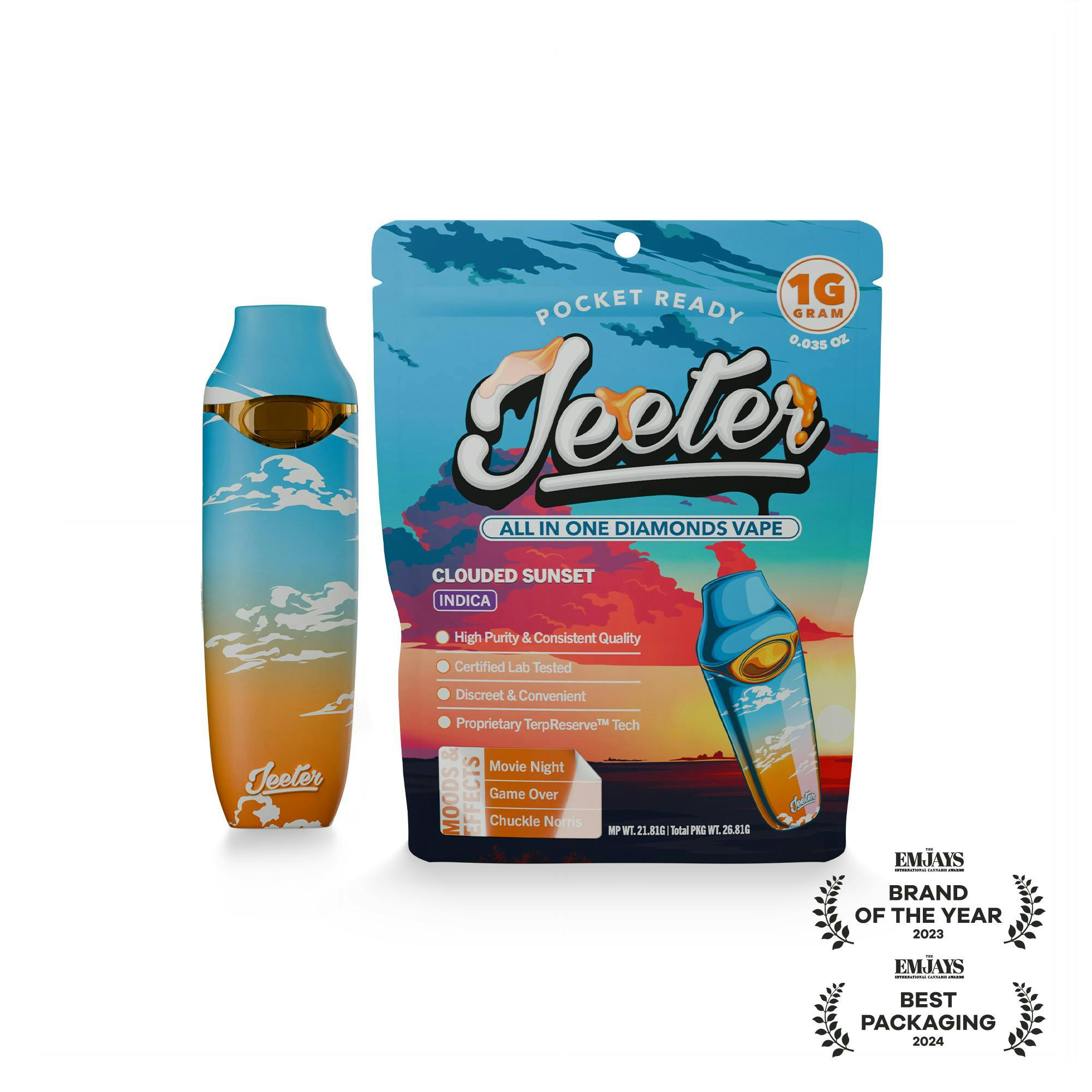 Jeeter | Clouded Sunset | Diamonds Disposable | 1g