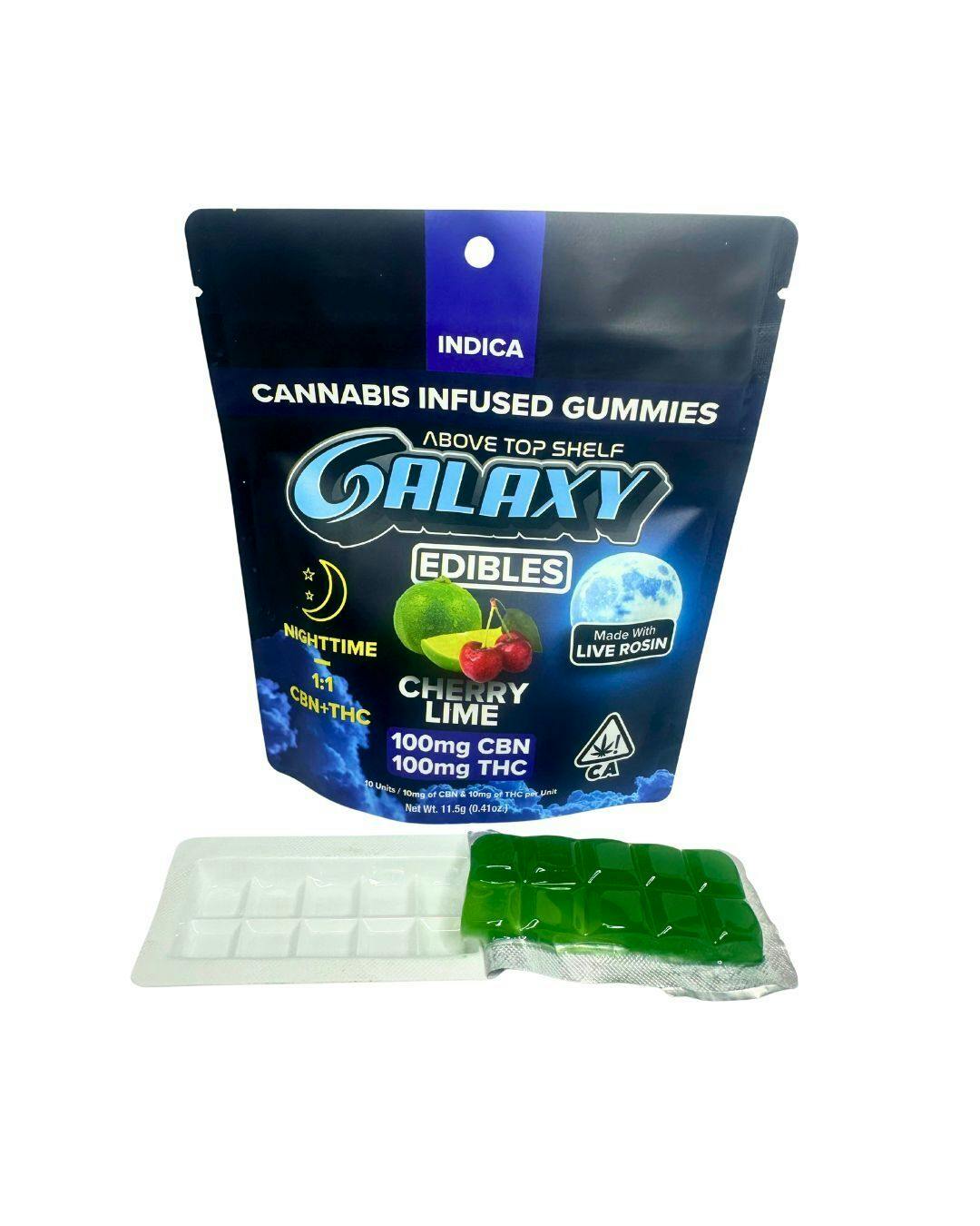 Cherry Lime Live Rosin Gummies 100mg THC / 100mg CBN