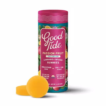 Good Tide - Gummies Hash Rosin 1:1:1 - Passion Fruit (I) (100mg THC/100mg CBD/100mg CBN)