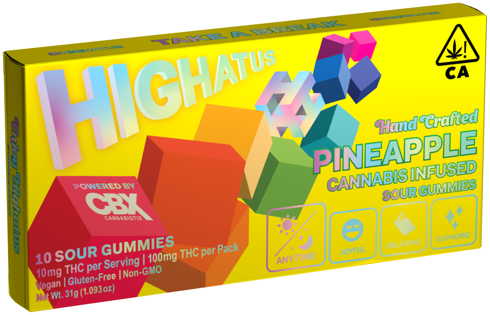 Highatus - Pineapple (h) - Sour Gummies - 100mg
