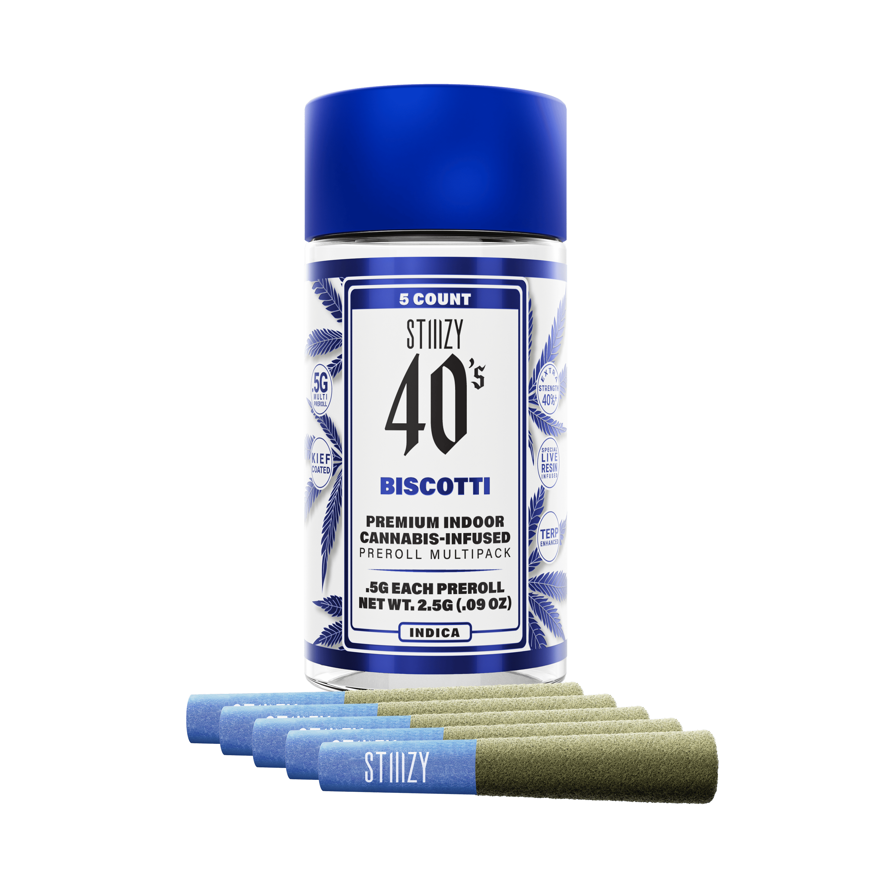 BISCOTTI - .5G 40's Infused Preroll 5 Pack