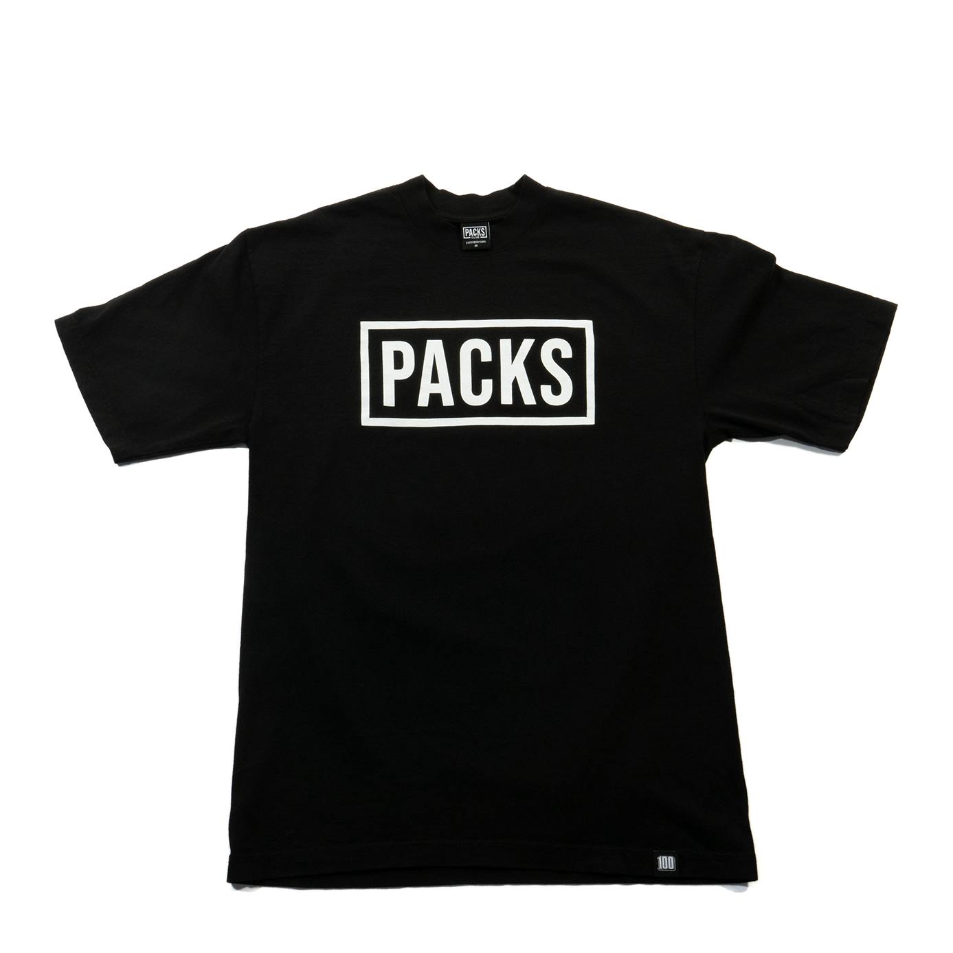 100PACKS - Black Logo - L | Apparel