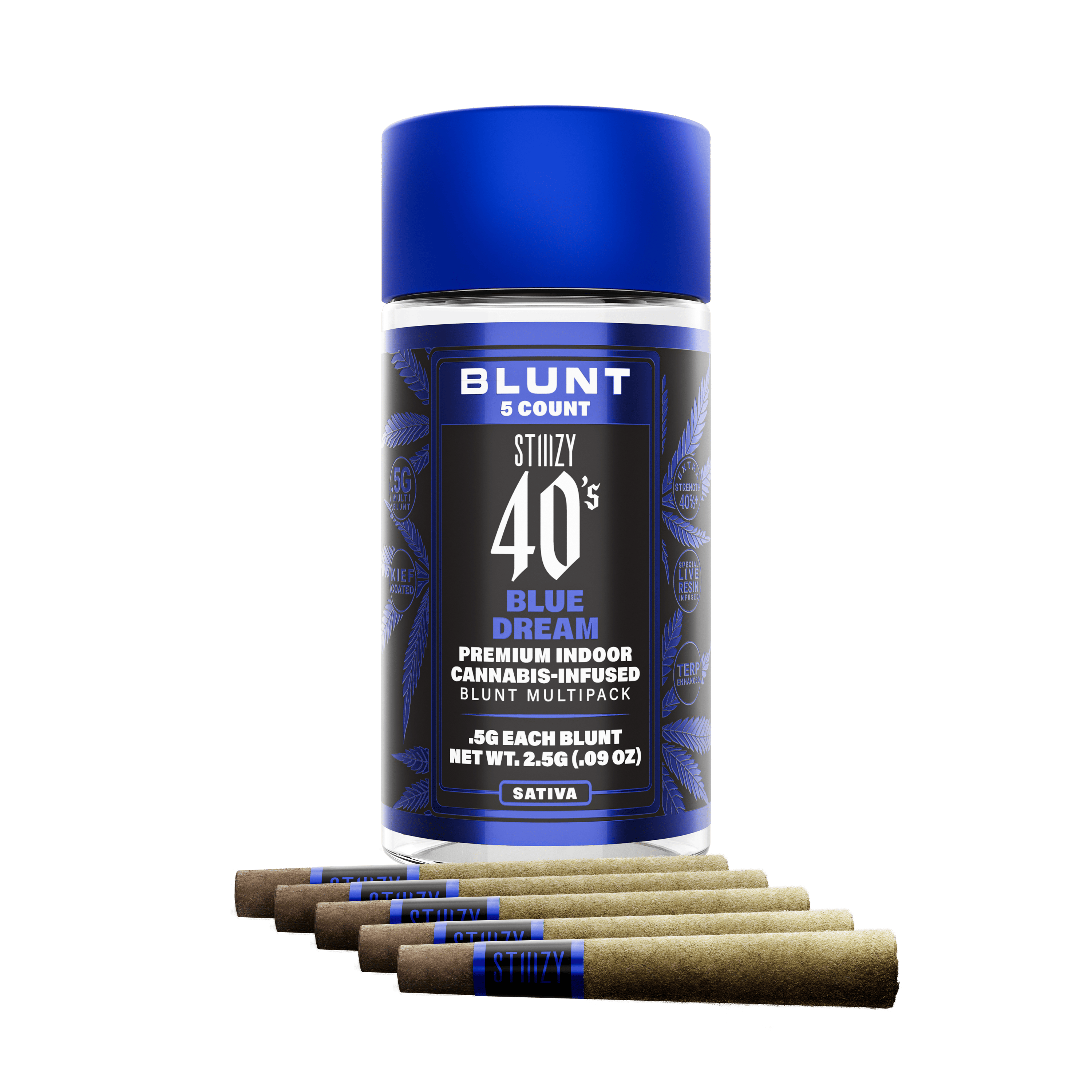 BLUE DREAM - .5G 40's Infused Mini Blunt 5 Pack
