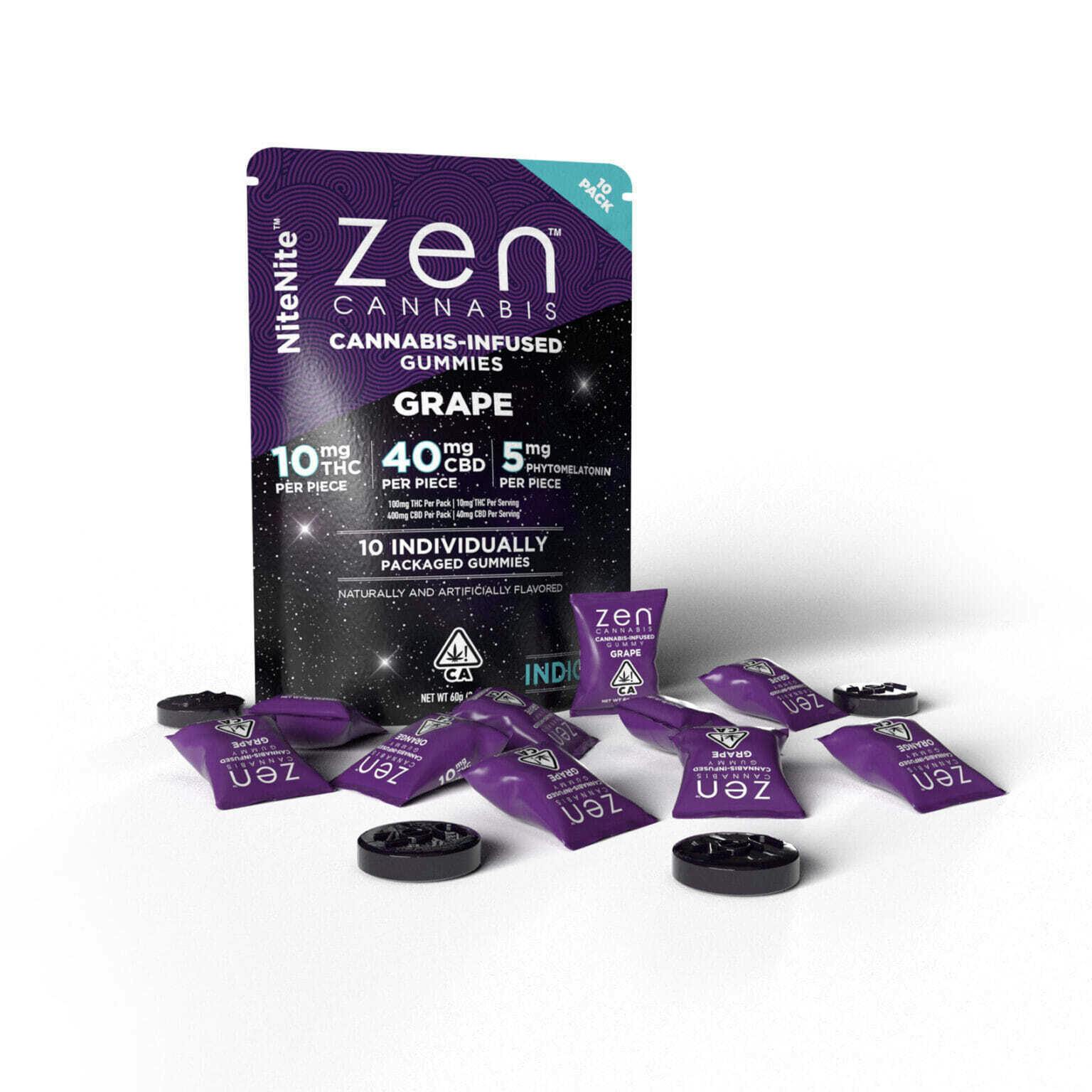 Zen CA - Grape NiteNite Indica Individual Gummies 100mg