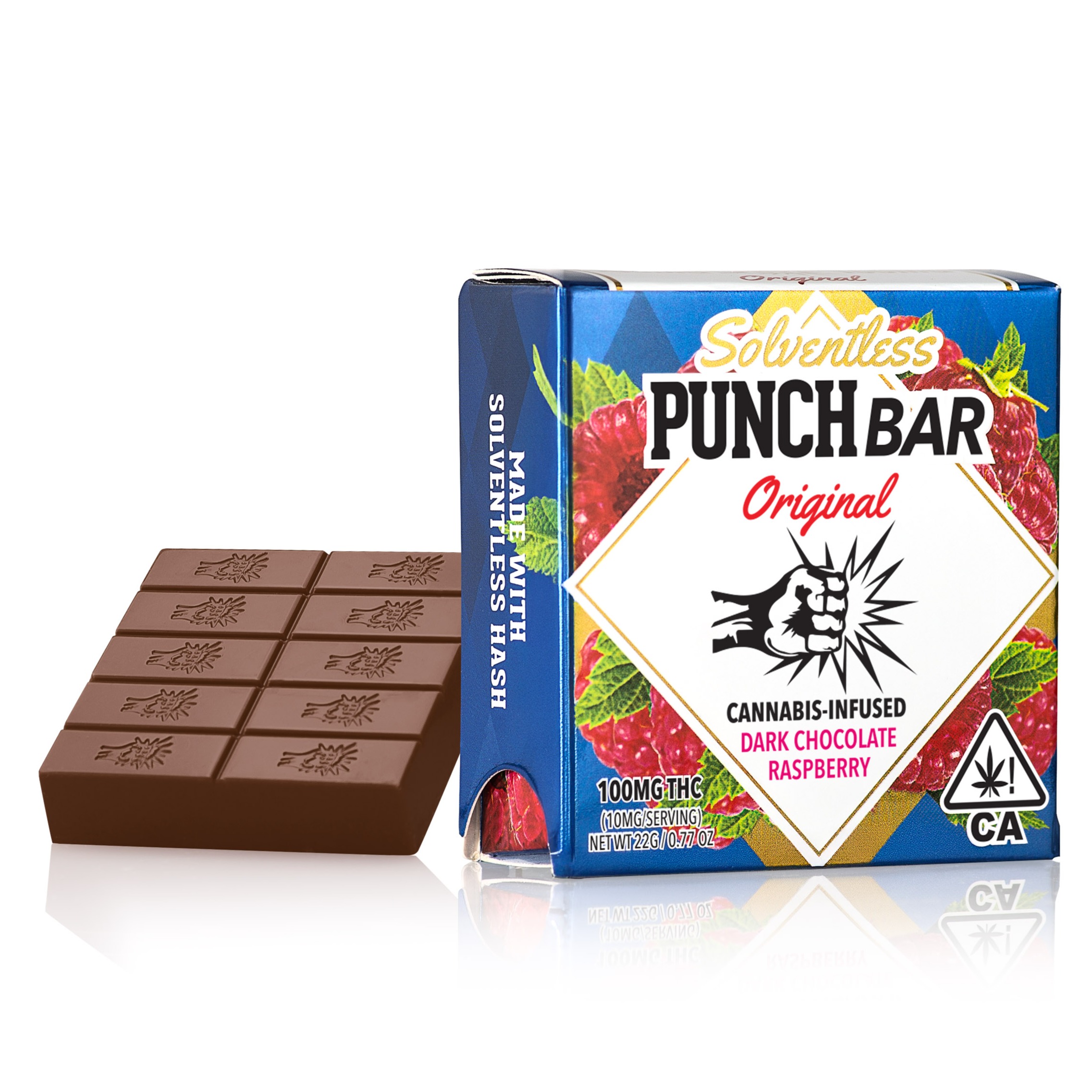 Raspberry Dark Chocolate Solventless Punch Bar 100mg