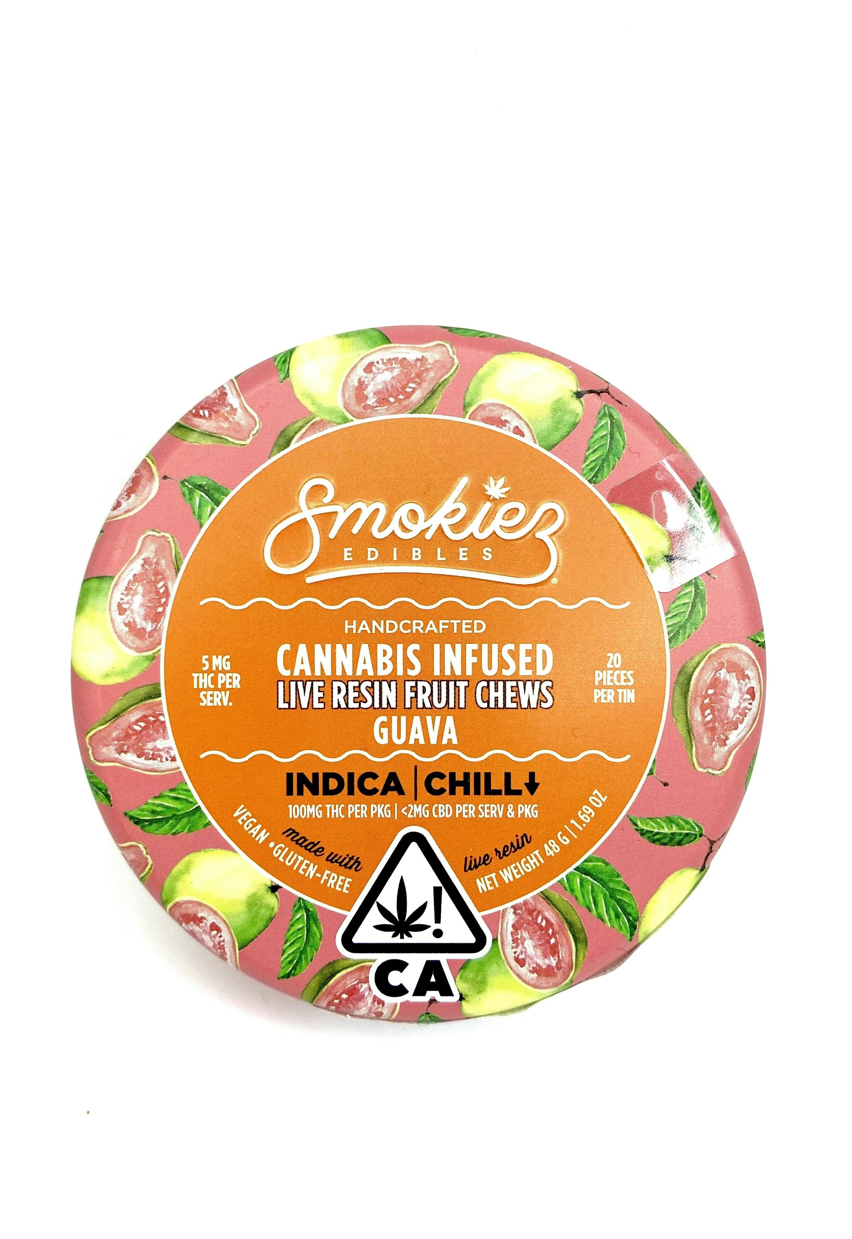 Smokiez Fruit Chews - Live Resin - Indica - Guava - 100mg