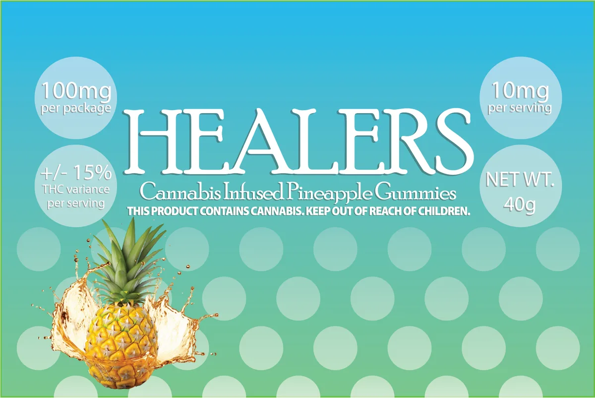 Healers | Gummies 10pk 100mg - Pineapple Gummies (H)